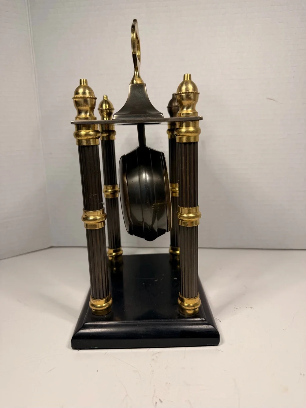 The Bombay Company Vintage Pavilion Mantel Clock with Brass Columns